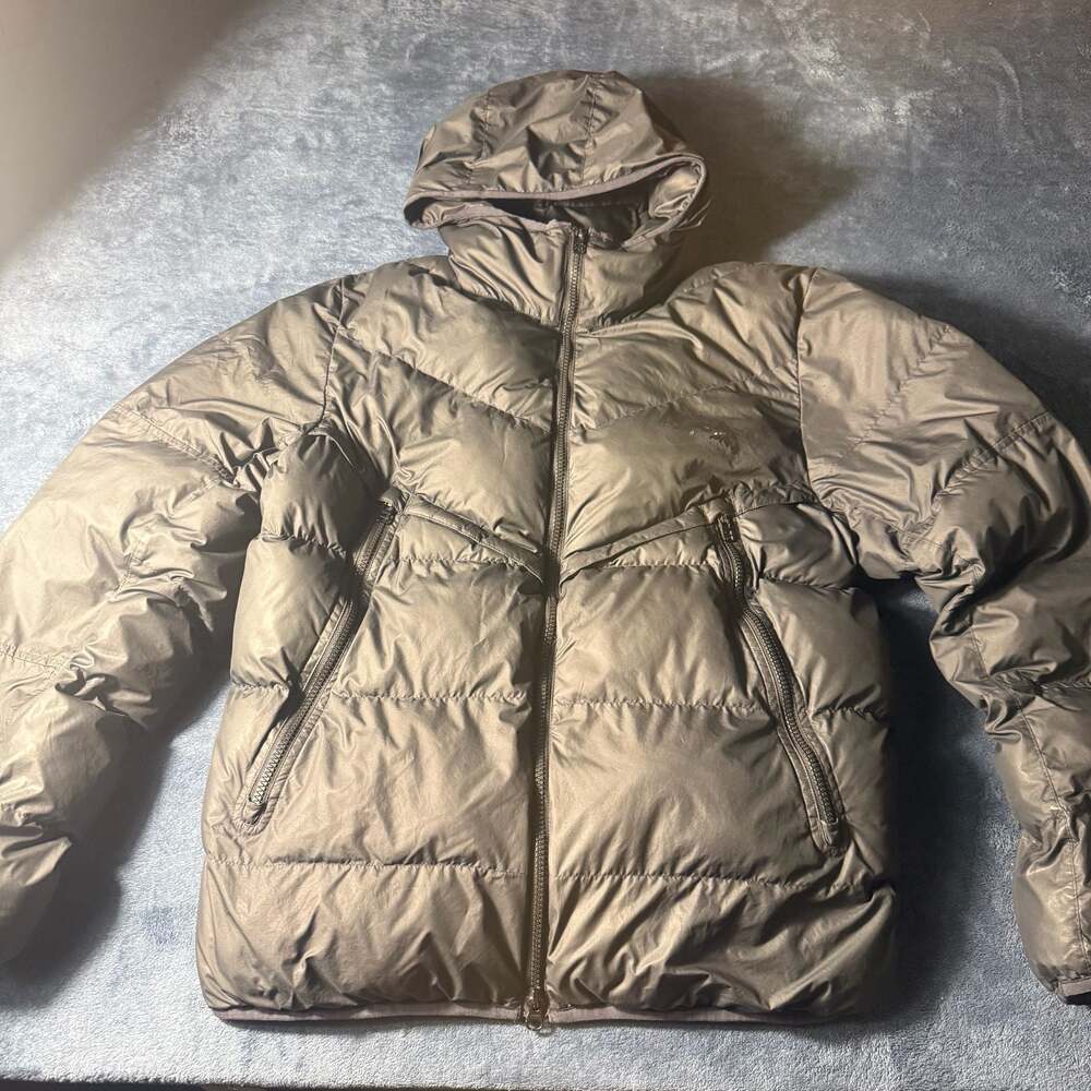 Nike Storm-Fit Puffer Jacket Men's Medium Charcoal Hooded Down Coat